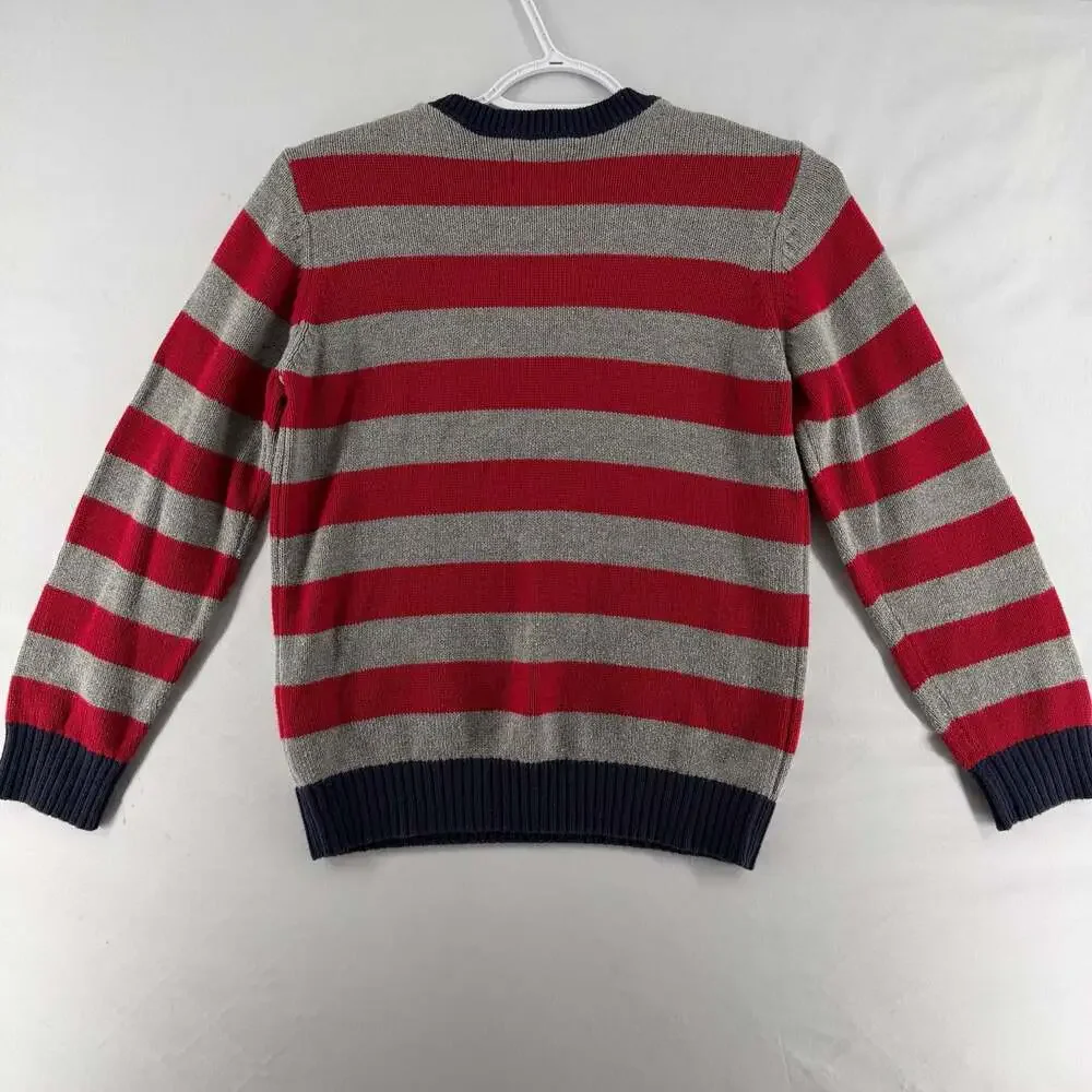 1373 The Children's Place Boys Striped Crew Neck Sweater Size M 7/8